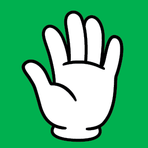 ręka zielona papier